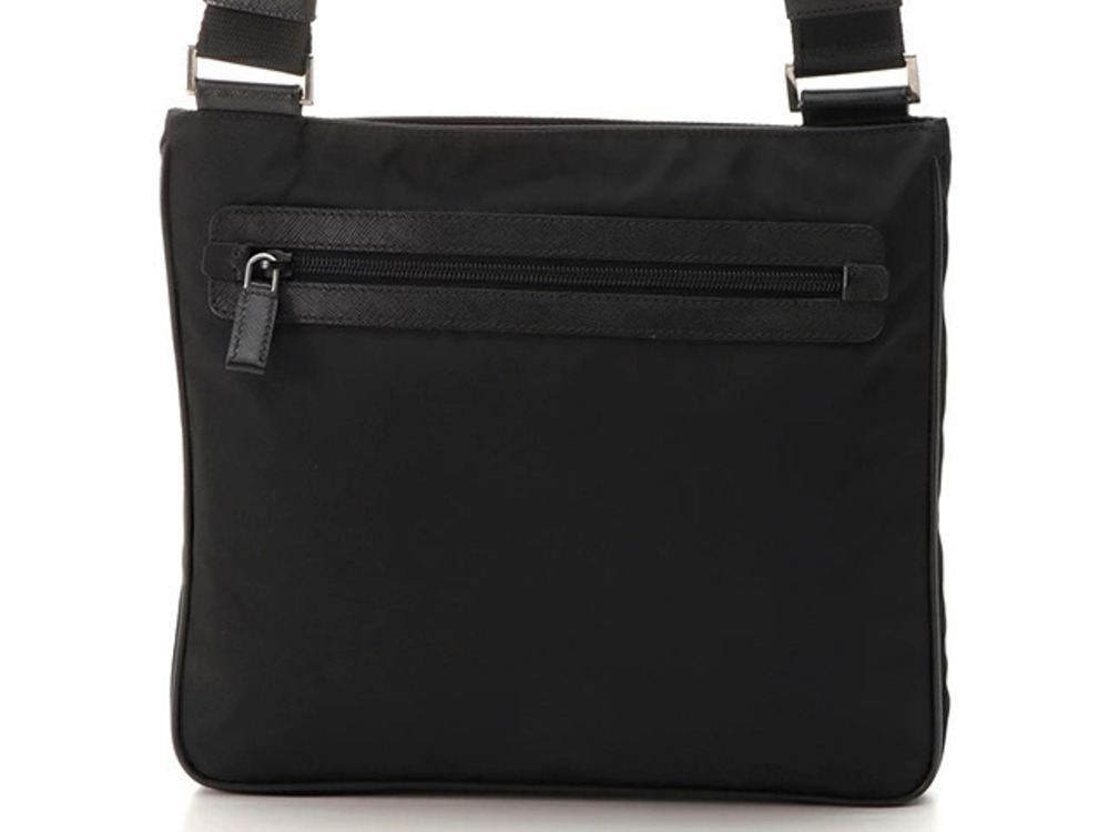 Prada Tessuto Saffiano Leather Shoulder Bag Black